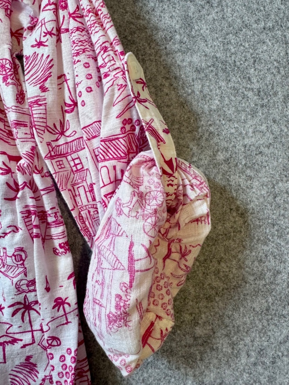 Christopher & Banks XL Pink Coastal Print Hooded Cotton Pullover Top - Picture 6 of 11